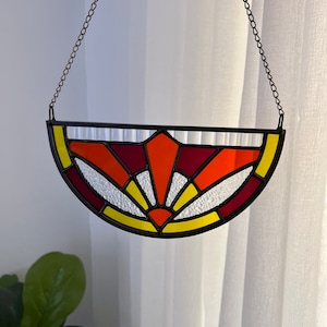 Stained Glass Suncatcher Art Deco Brights