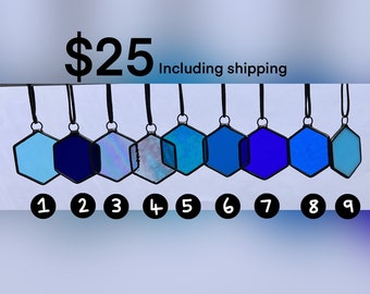 FREE Shipping Mini Hexagon Charms Blues