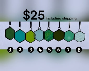 FREE Shipping Mini Hexagon Charms Green