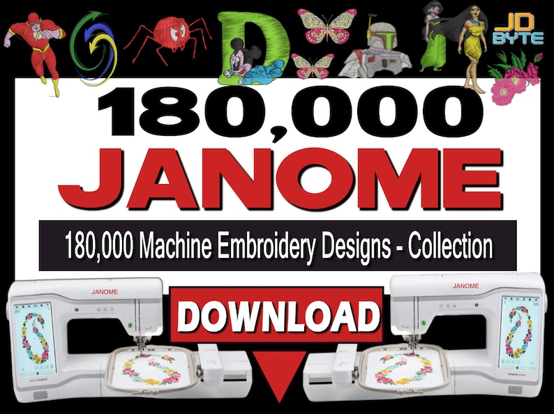 Embroidery Design Pattern Collection 180,000 DESIGNS in JEF Format for