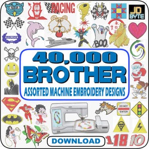 40,000 EMBROIDERY MACHINE DESIGNS For Brother, Baby Lock, Bernina, Pes Format, Download