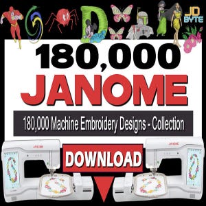 Embroidery Design Pattern Collection - 180,000 DESIGNS - in JEF format For JANOME embroidery machines - Download