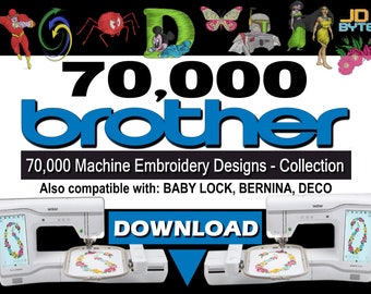 70.000 Stickmuster Sammlung - im PES Format Für Brother, Baby Lock, Bernina Stickmaschinen DOWNLOAD