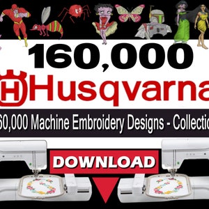 Embroidery Design Pattern Collection - 160,000 DESIGNS - in HUS format For Husqvarna Viking Embroidery Machines DOWNLOAD