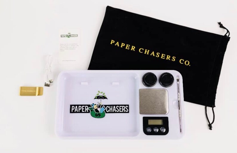 LED Rolling Tray With Builtin Digital Scale Includes a Metal Etsy