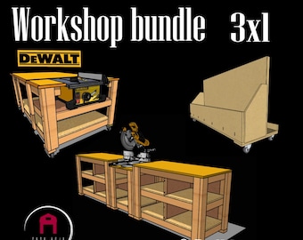 Workshop Build Plans: Workbench, Lumber Cart & Miter Saw Station (Digital Download)