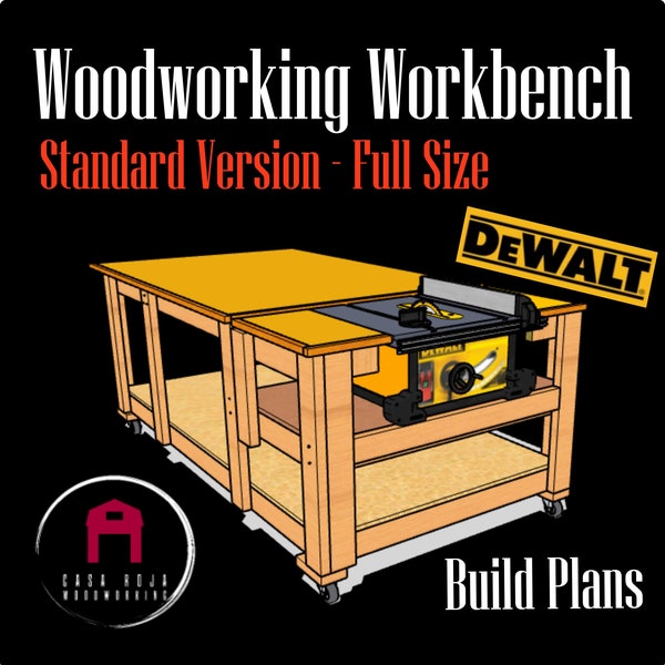 Woodworking workbench Plans Built in Table Saw Dewalt DWE7491RS