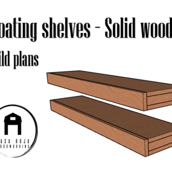 Planos de construcción de estantes flotantes (madera maciza)