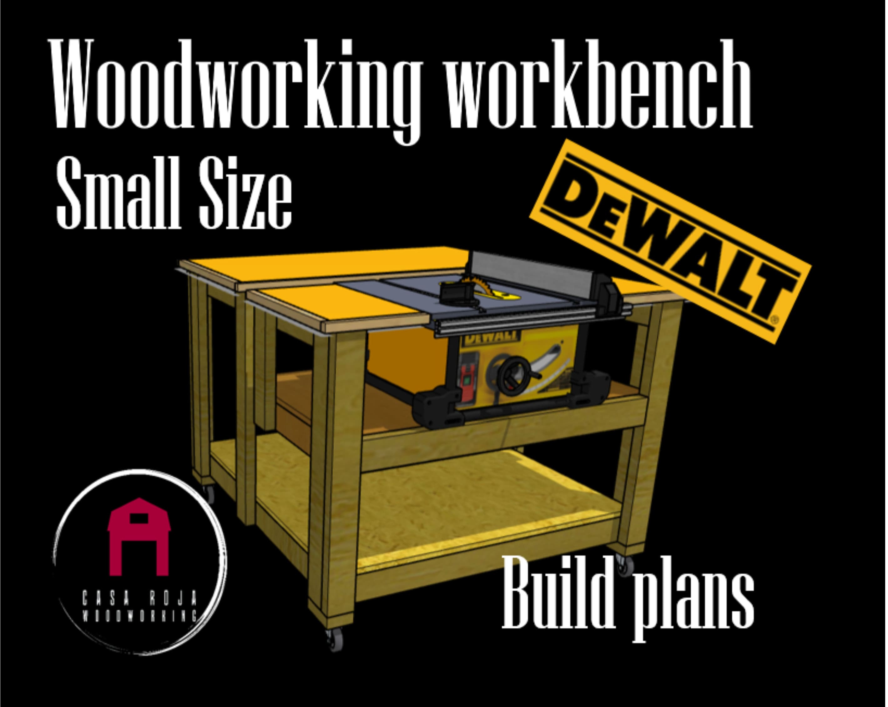 Woodworking workbench Plans Built in Table Saw Dewalt DWE7491RS - Small Size