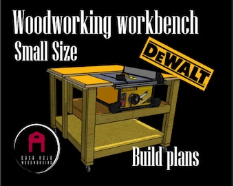 Woodworking workbench Plans Built in Table Saw Dewalt DWE7491RS - Small Size
