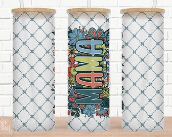 Floral Mama 25 oz Tumbler Wrap Sublimation Design (Digital)