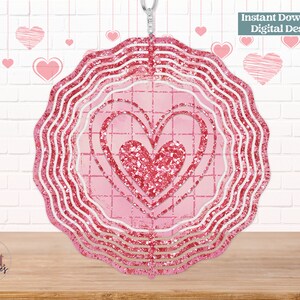Wind Spinner Valentine Glitter Heart, Sublimation Design, Digital Download, PNG