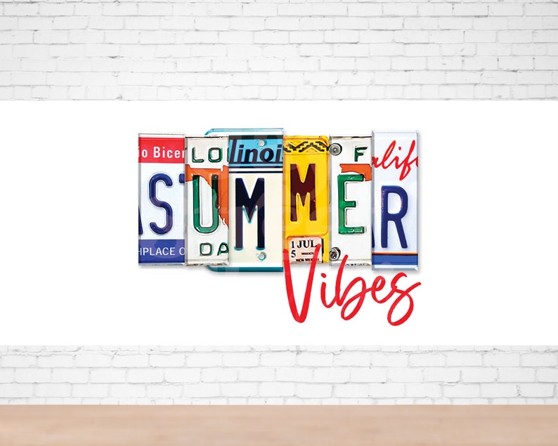 16 Oz Libbey Glass Can Tumbler Wrap, License Plate Summer Vibes ...