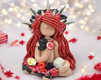 Persephone Statue: Crystal Goddess of the Underworld with Pomegranate