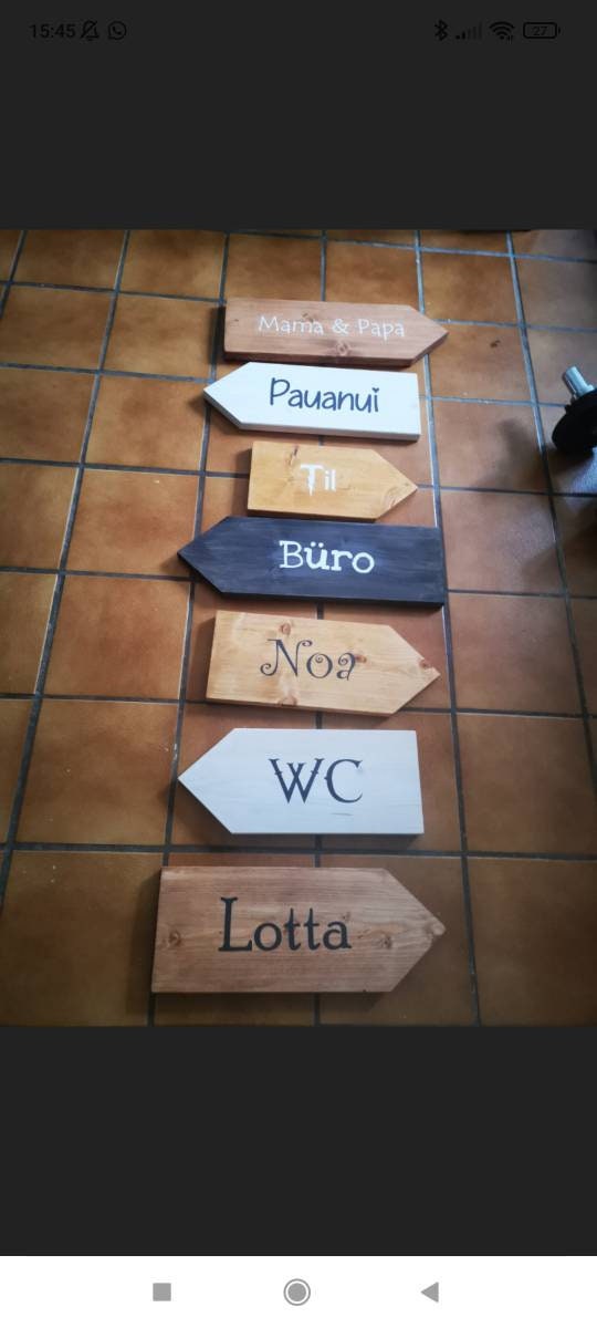 Holzschild Garten Wegweiser individuell mit Bildern Etsy