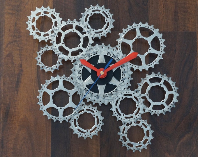 Bike Wall Clock, Bicycle Clock, Cyclist Gift, Recycled Bike Parts, Bike ...