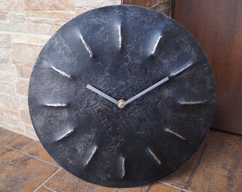 Metal Wall Clock, Wall Decoration Art, Modern Clock Gift, Home Steel Clock 30cm, Housewarming Gift, Round Iron Clock, Silent Mechanism