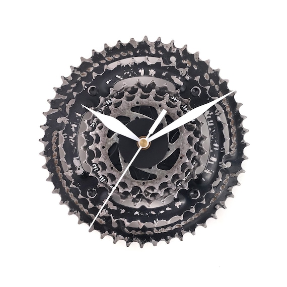 Fahrrad Wanduhr, Fahrraduhr, Fahrraduhr, recycelte Fahrradteile,  Fahrraddekoration, Fahrradkunst, Fahrrad Geschenk Zahnrad Uhr, Radler Uhr