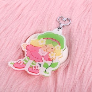 Cute Flower & Rabbit Keychain – Gold-Plated Alloy Charm For Keys, Bag, Backpack
