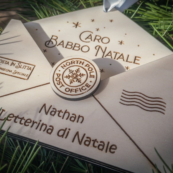 File svg Letterina 3D personalizzabile Babbo Natale laser cut (font inclusi)