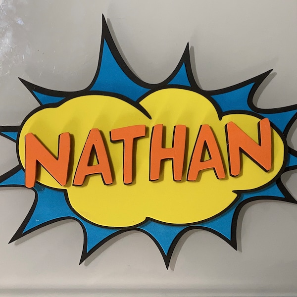 SVG digital file, editable Lasercut customizable name on POP ART speech bubble