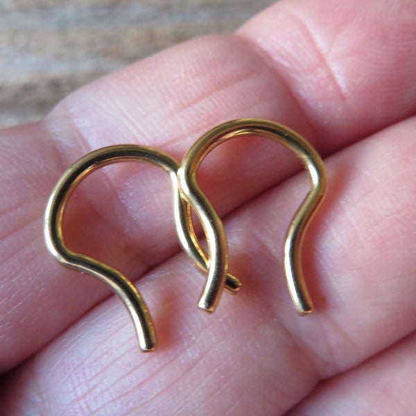 Gold Set of Two 100% Surgical Steel Septum Retainers 16G 14G 12G 10G  Lot of 2 Pair of 2 Septum Retainers