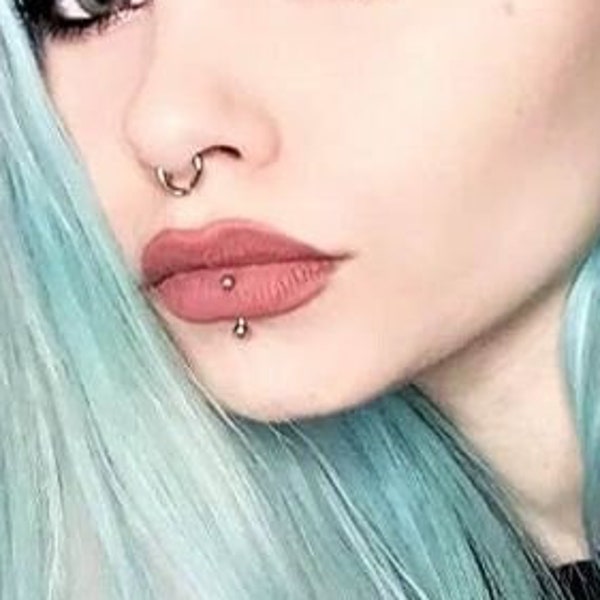 Vertical Lip 16G 14G 100% Surgical Steel Curve Eyebrow Rook Barbell Ring Lip Piercing