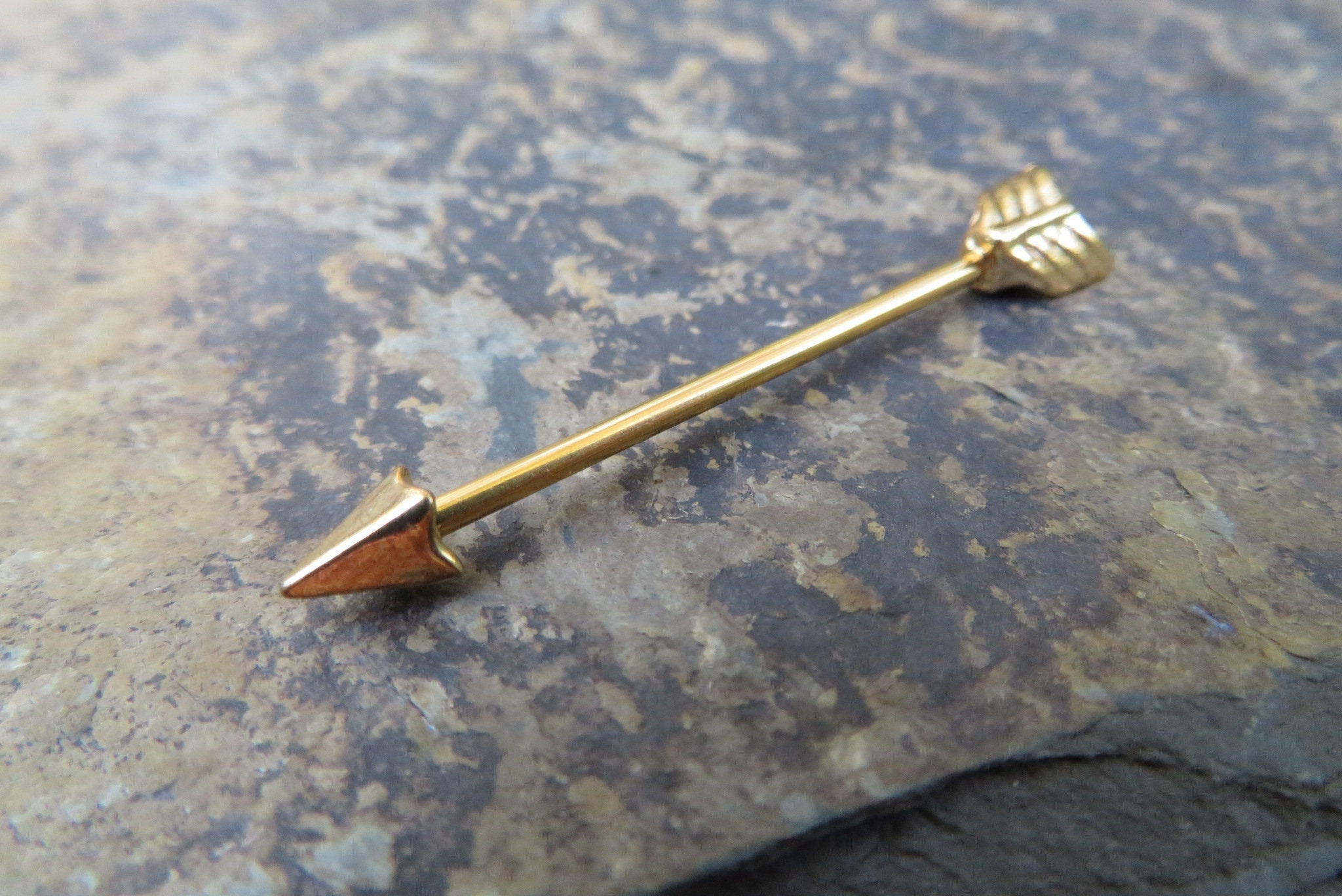 14k gold industrial bar cheap arrow