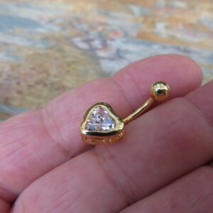 Star Gold Ion Plated Zirconia Belly Ring 14g 1.6mm Piercing image 5