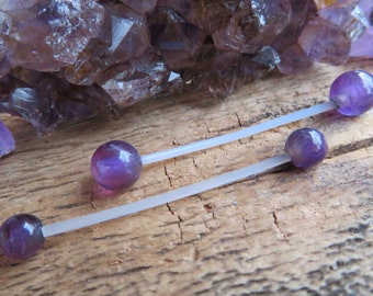 Amethyst Natural Stone Pregnancy Bio-flex Belly Ring