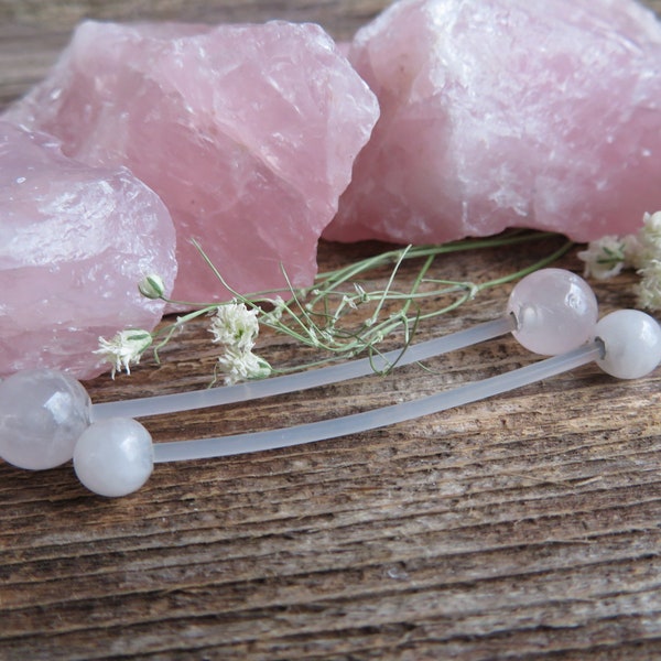 Rose Quartz Natural Stone Pregnancy Bio-flex Belly Ring