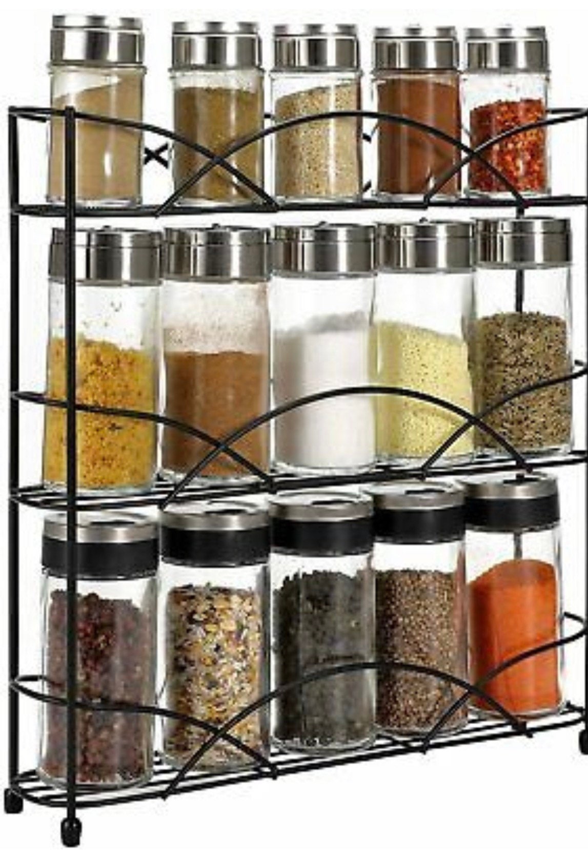 Spice Rack 3 Tier Herb Jar Free Standing Kitchen Storage Etsy UK