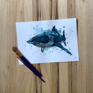Shark watercolour print