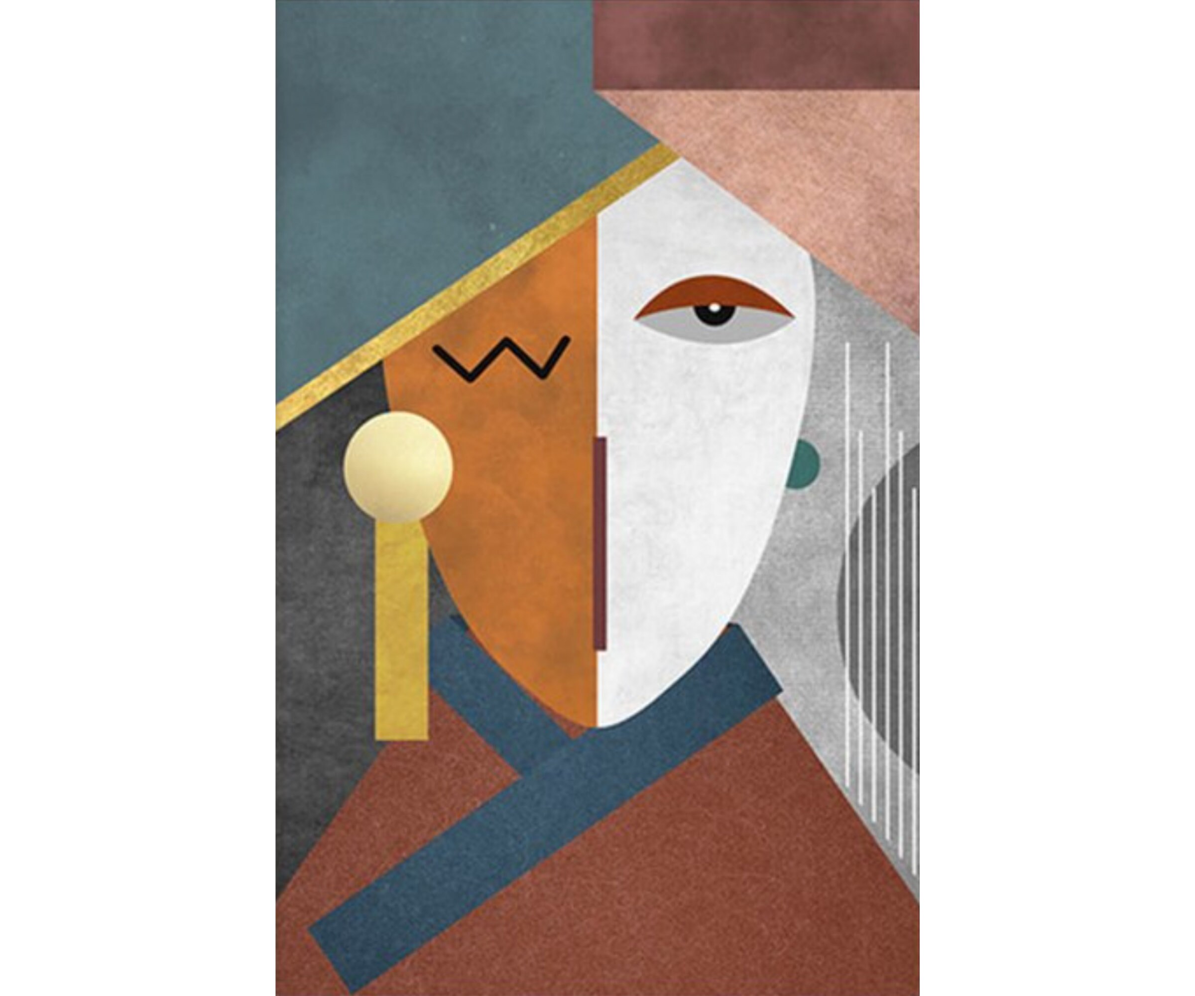 Art Abstrait/style Cubiste Nordique Art Géométrique Peinture d'art Portrait Rétro Picasso