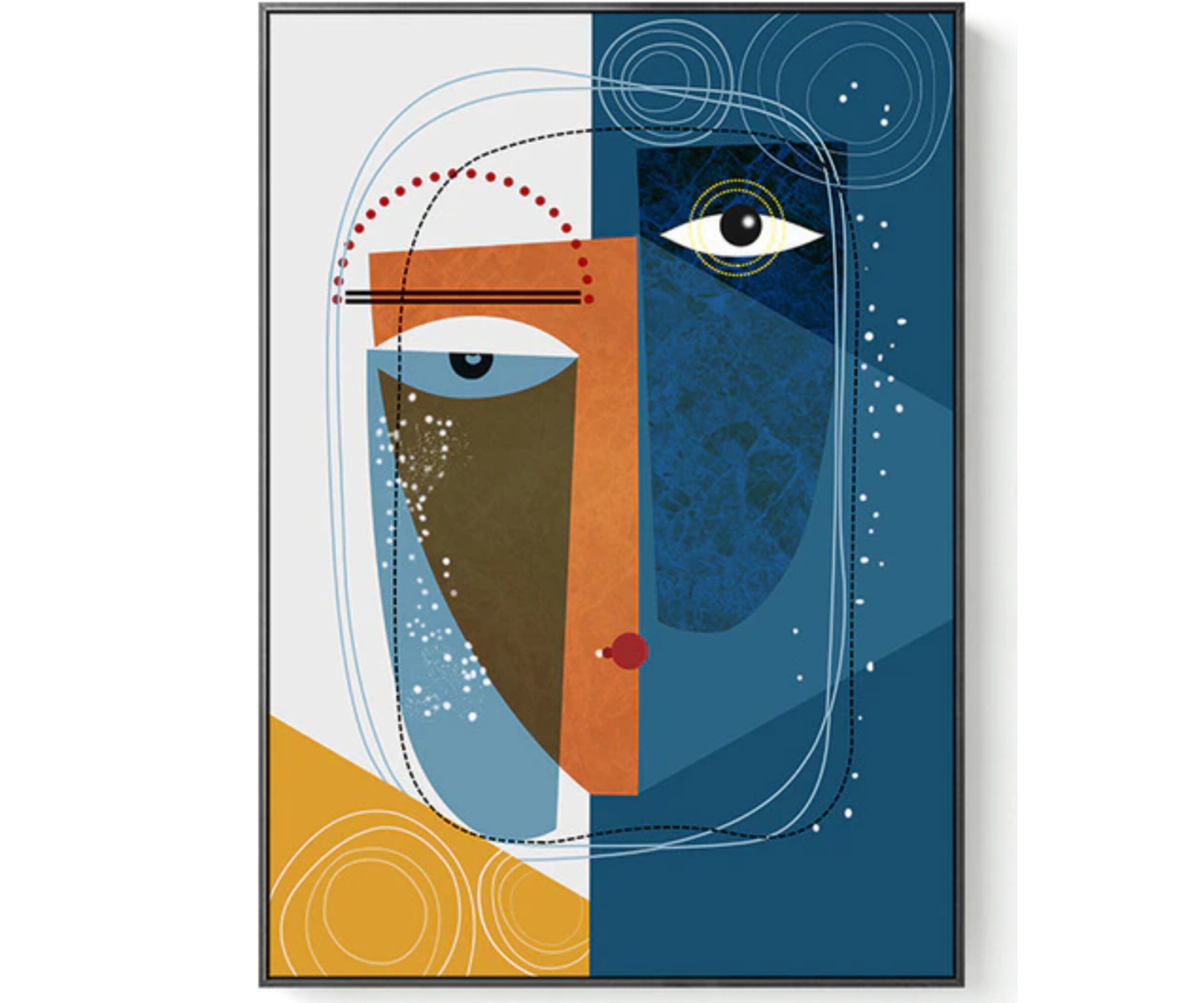 Art Abstrait/style Cubiste Nordique Art Géométrique Peinture d'art Portrait Rétro Picasso