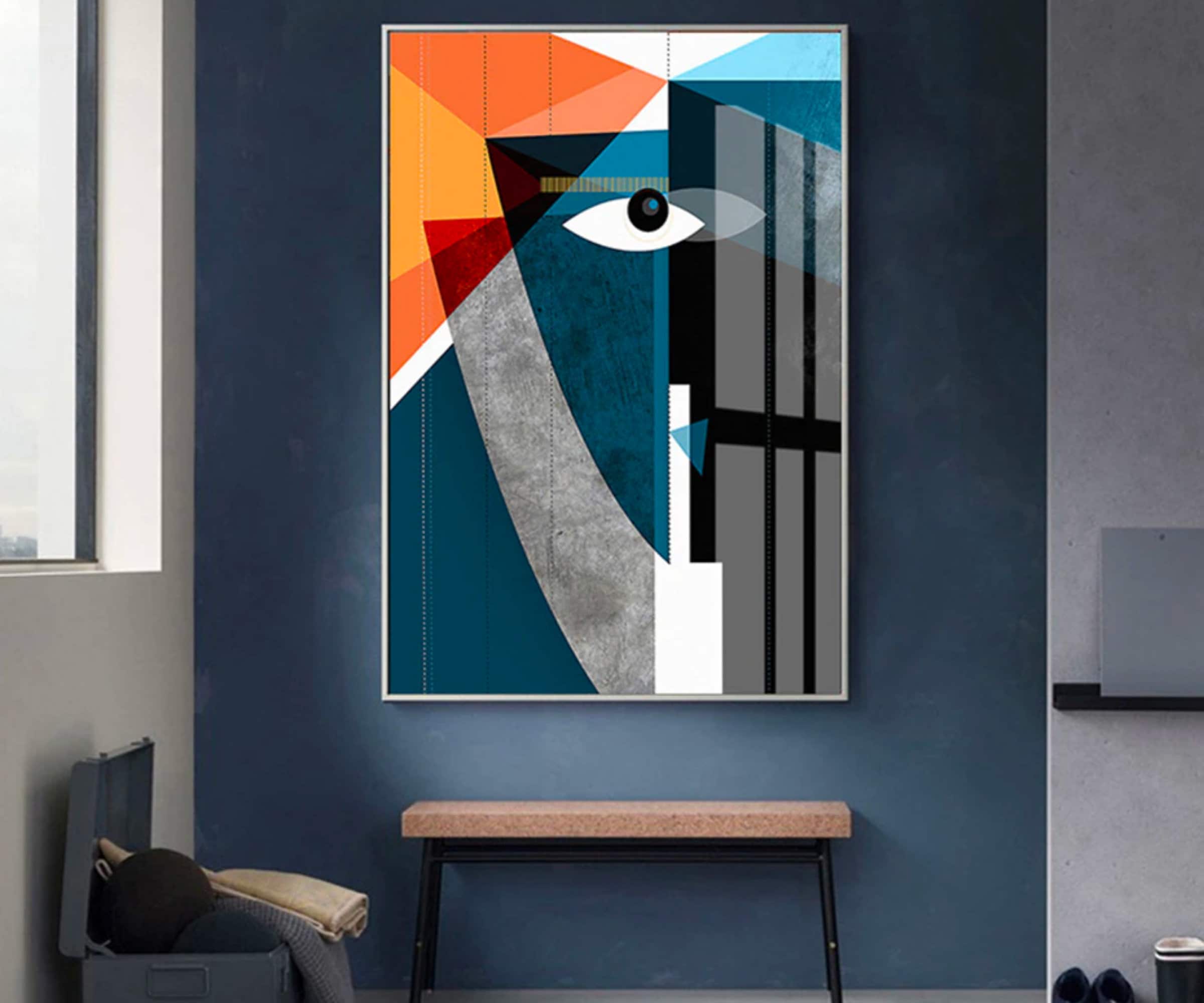 Art Abstrait/style Cubiste Nordique Art Géométrique Peinture d'art Portrait Rétro Picasso