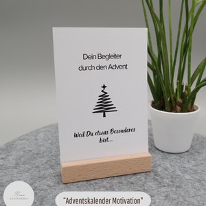 Adventskalender MOTIVATION mit 24 Motivationssprüchen | Mutmacher | Lieblingsmensch | Freundin | Freundschaft | mit Aufsteller/Ständer | sw