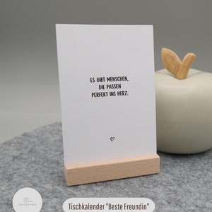 Tischkalender | Postkartenkalender | immerwährend | Lieblingsmensch | Freundschaft | Beste Freundin | mit Aufsteller/Ständer | 12 Sprüche