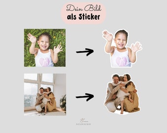 Personalisierte Aufkleber | Dein eigenes Bild als Sticker | Fotoaufkleber | Familien | Freunde | Einfach, schnell und selbstklebend