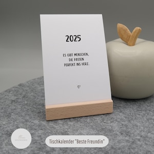 Tischkalender | Postkartenkalender | 2025 | Lieblingsmensch | Freundin | Freundschaft | Beste Freundin | mit Aufsteller/Ständer | 12 Sprüche
