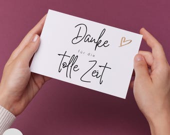 Danke Karte – Danke für die tolle Zeit | Dankeskarte zum Abschied für Kollegin, Erzieherin & Lehrerin | Grußkarte DIN A6