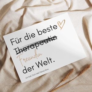 Personalisierbare Karte "Für die beste Freundin der Welt. Deine..." mit Herz | Grußkarte | Geschenk | DIN A6 | Busenfreundin | Postkarte
