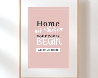Poster "Home is where your roots begin" | Print oder Digital | bunt | DIN A5 A4 A3