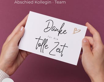 Abschied Kollegin Karte – Danke für die tolle Zeit | Dankeskarte Arbeit & Team | Grußkarte DIN A6
