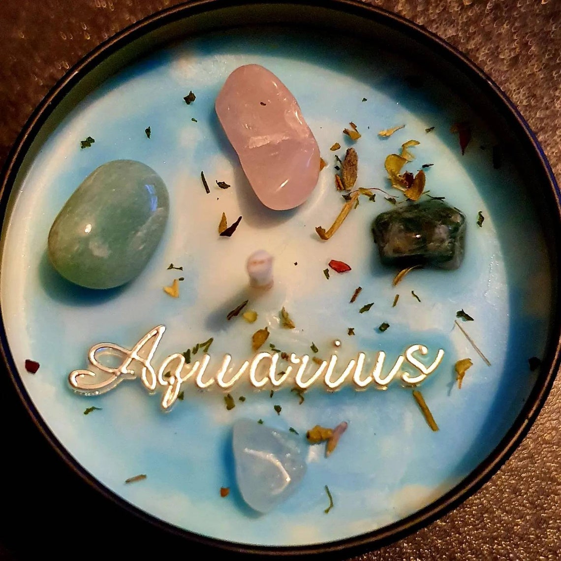 Zodiac Crystal Candles Star Sign Candle Handmade Etsy UK