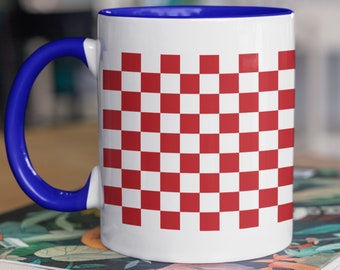 Taza de cerámica con los colores del equipo croata para aficionados al fútbol