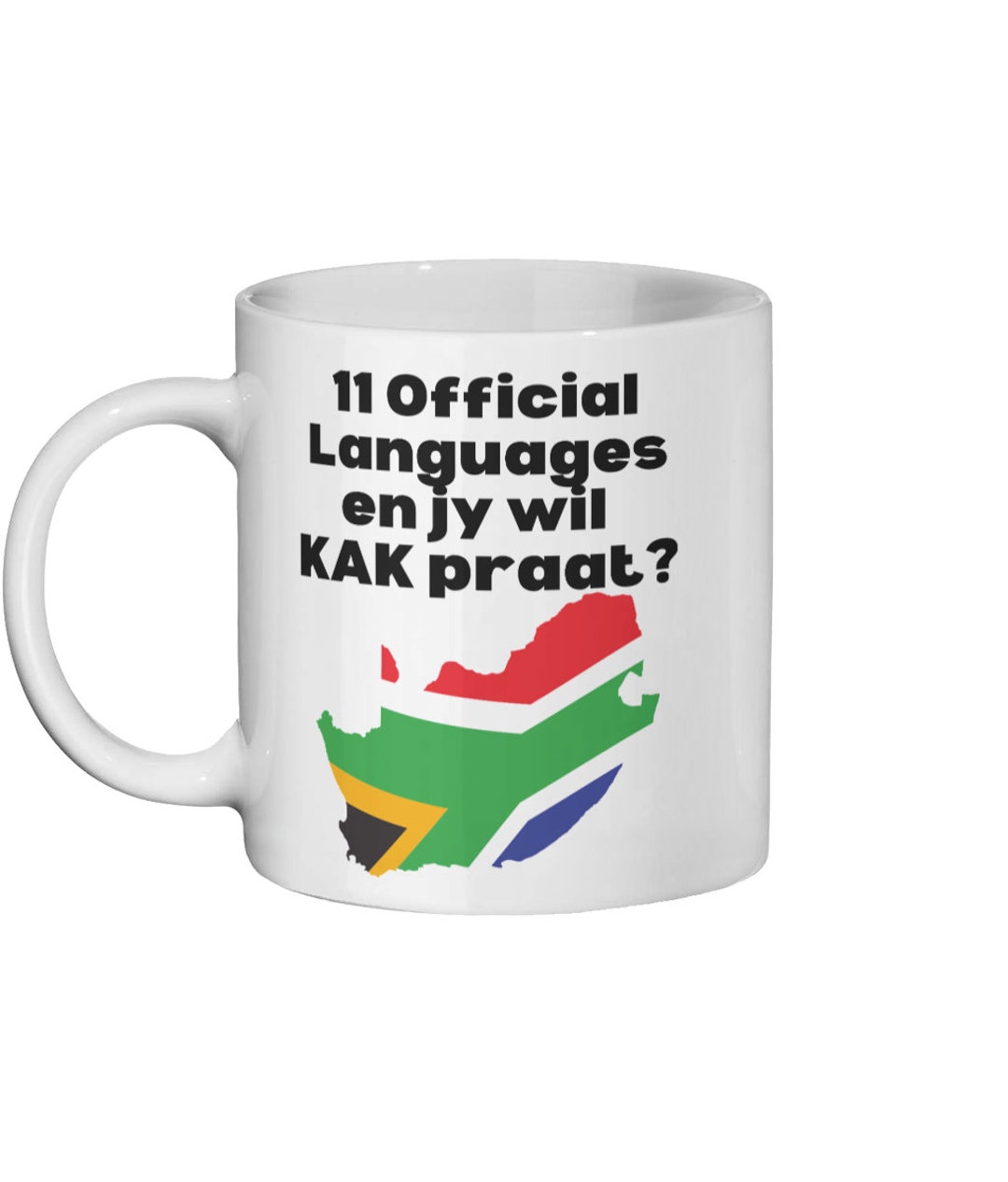 KAK Praat South African Funny Coffee Cup, 11 Official Languages South