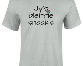 Camiseta Jy's Blerrie Snaaks: camiseta Saffa afrikaans sudafricana
