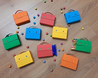 Mini school bags as guest favors/table decorations, first day of school, table decorations, school enrollment ceremony, finally a schoolchild, school introduction