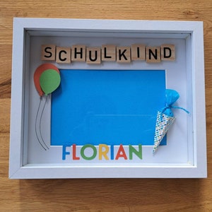 School child picture frame as a nice reminder of the 1st day of school, first day of school, starting school, school child, school introduction, finally school